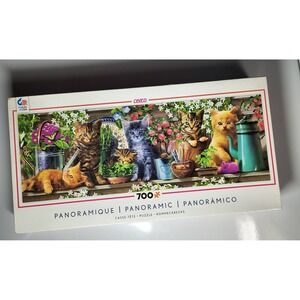 CEACO 700 Pc Jigsaw Puzzle Panoramic Series 3 Cats Kittens‎ 34"x12" NEW & SEALED